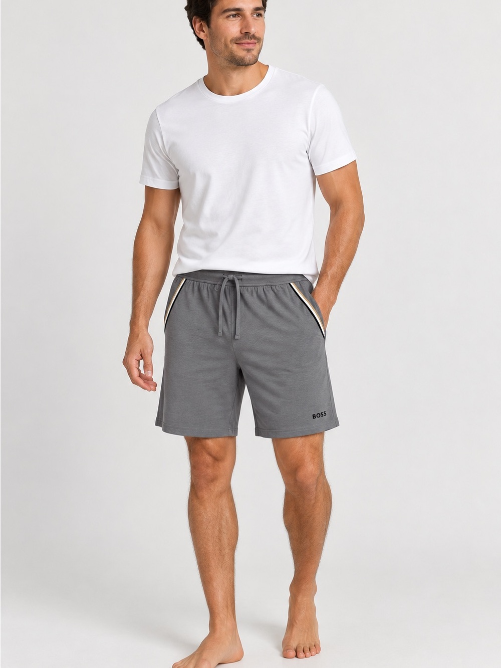 NWT New Hugo BOSS Grey Unique Logo Shorts SIze XXL